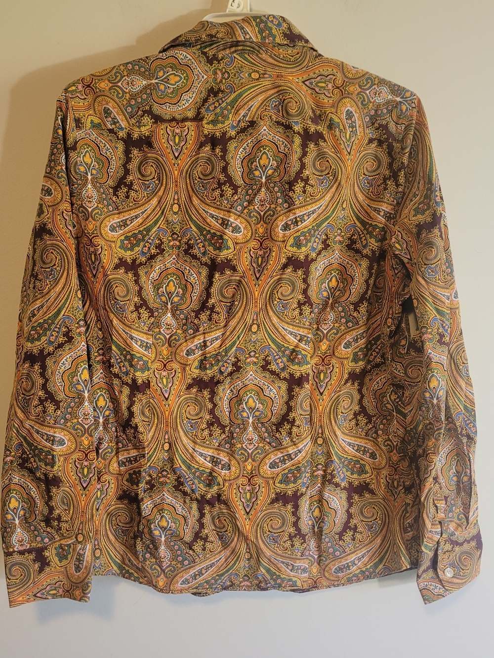 Lands’ End Paisley Button Down Shirt Size 10 Supima Cotton - Picture 4 of 7